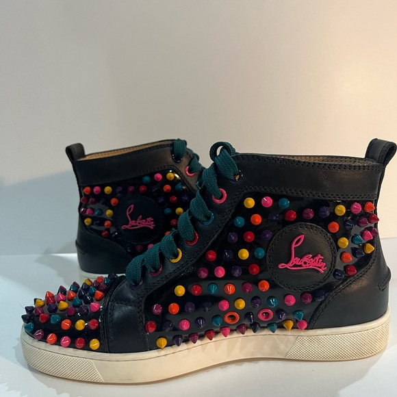 Christian Louboutin Louis Multi Color Streetwear High Top Sneakers Red bottoms - Picture 12 of 16